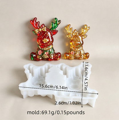 2-in-1 Scarf Reindeer Figurine Resin Mold