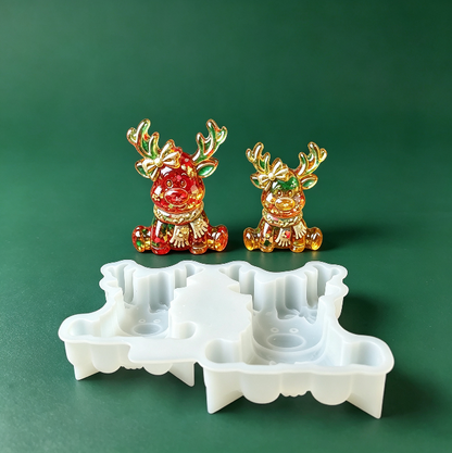 2-in-1 Scarf Reindeer Figurine Resin Mold