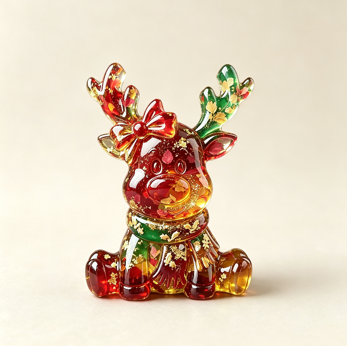 2-in-1 Scarf Reindeer Figurine Resin Mold