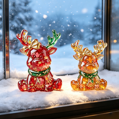 2-in-1 Scarf Reindeer Figurine Resin Mold