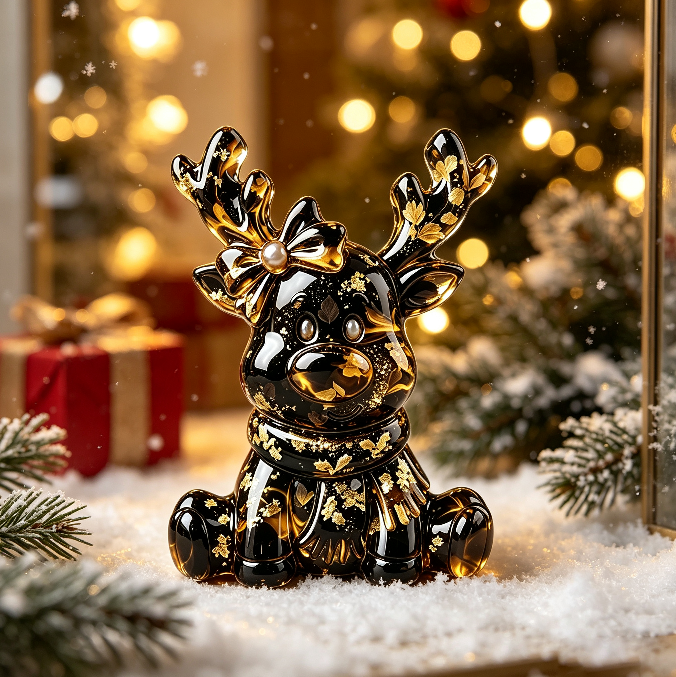 2-in-1 Scarf Reindeer Figurine Resin Mold