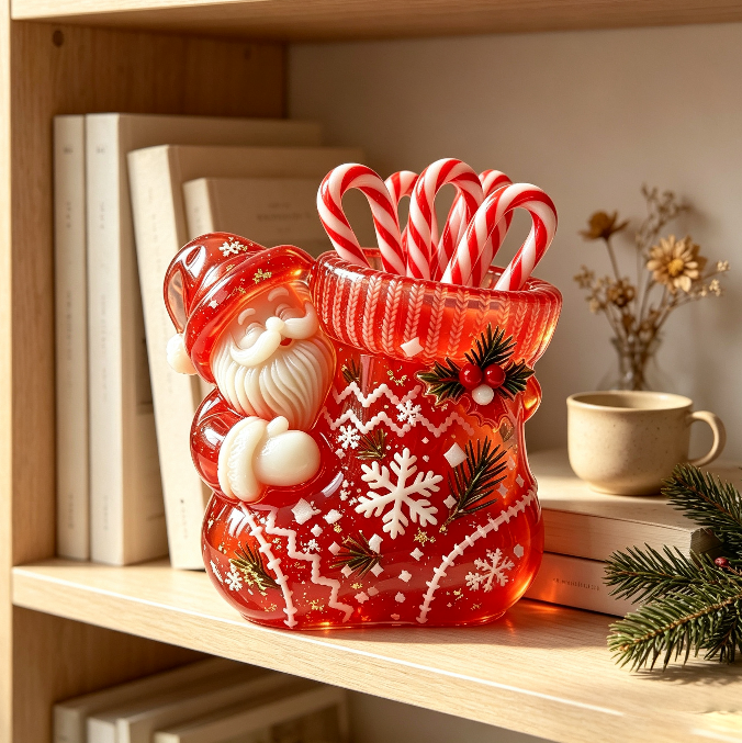 Santa Claus Stocking Storage Figurine Resin Mold