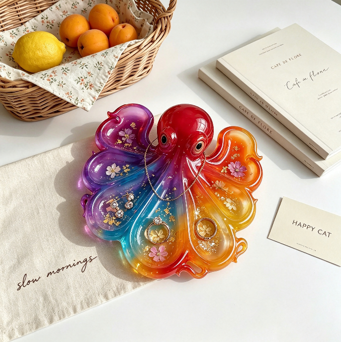 Octopus Divided Tray Storage Resin Mold