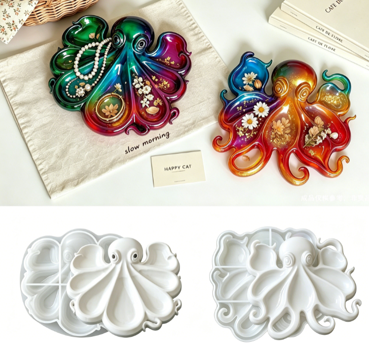 Octopus Divided Tray Storage Resin Mold