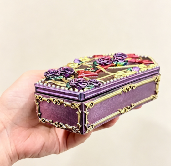 Handmade Rose Cross Coffin Storage Resin Mold