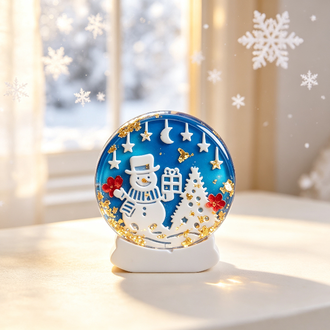 Christmas Snow Globe Figurine Resin Mold