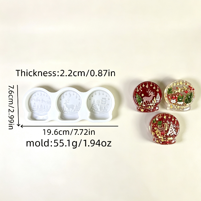 Christmas Snow Globe Figurine Resin Mold