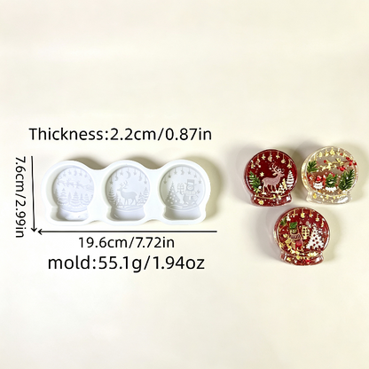Christmas Snow Globe Figurine Resin Mold