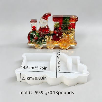 Santa Claus Christmas Train Figurine Resin Mold