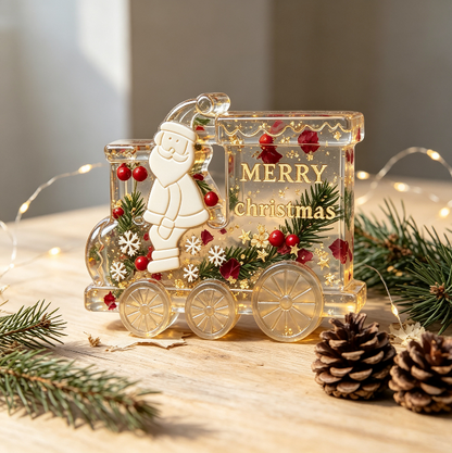 Santa Claus Christmas Train Figurine Resin Mold