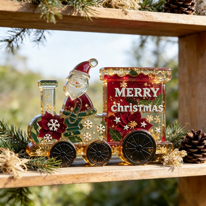Santa Claus Christmas Train Figurine Resin Mold
