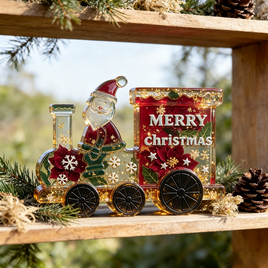 Santa Claus Christmas Train Figurine Resin Mold