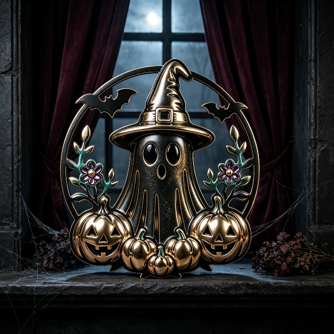Hollow Pumpkin Ghost Figurine Resin Mold
