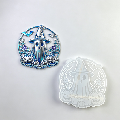 Hollow Pumpkin Ghost Figurine Resin Mold