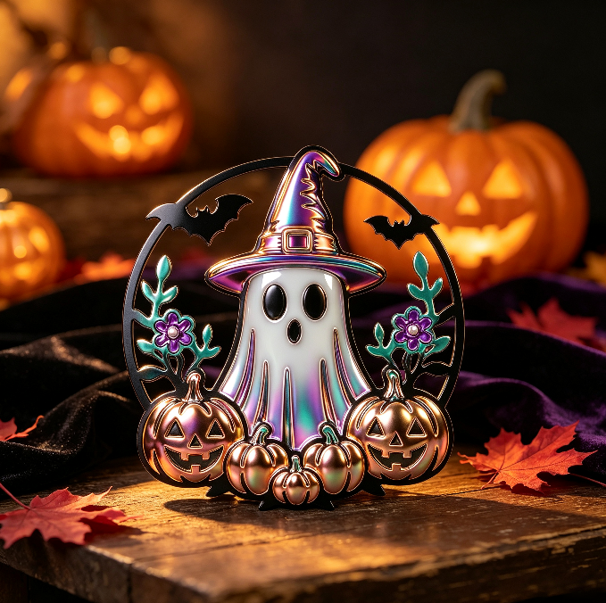 Hollow Pumpkin Ghost Figurine Resin Mold