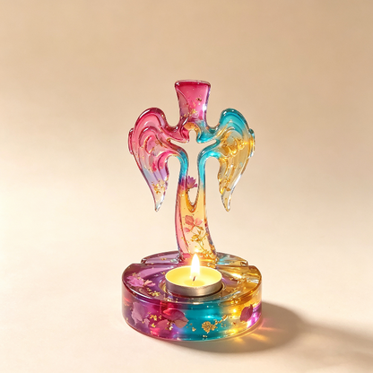 Angel Cross Candle Holder Resin Mold Set