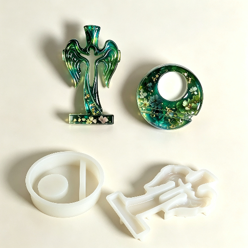 Angel Cross Candle Holder Resin Mold Set