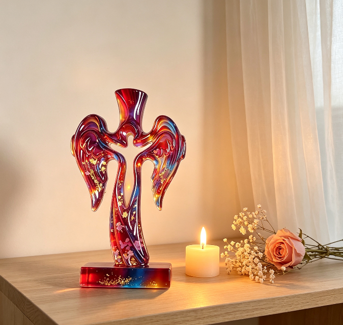 Angel Cross Candle Holder Resin Mold Set