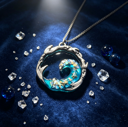 Molde de resina para colgante de joyería de olas hecho a mano 