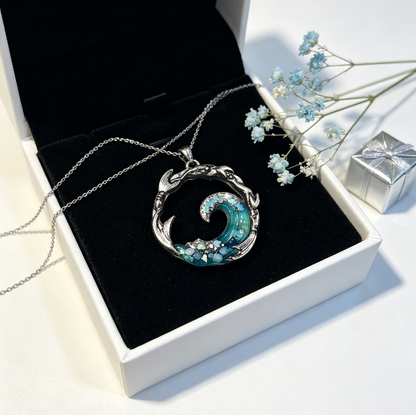 Molde de resina para colgante de joyería de olas hecho a mano 