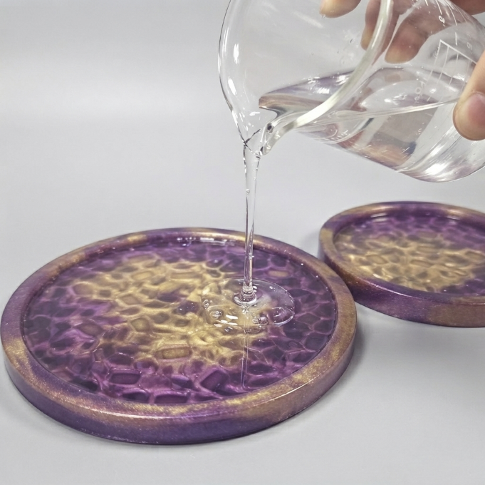 Handmade Diamond Round Coaster Tray Resin Mold