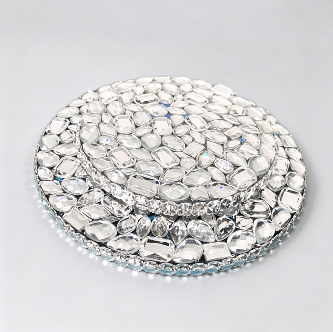 Handmade Diamond Round Coaster Tray Resin Mold