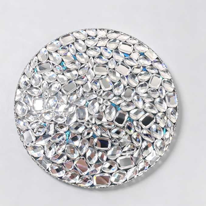 Handmade Diamond Round Coaster Tray Resin Mold