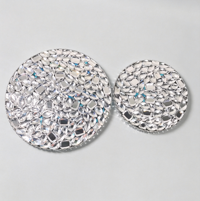 Handmade Diamond Round Coaster Tray Resin Mold