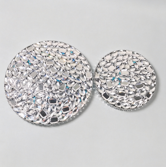 Molde de resina para adorno de placa redonda de diamante hecho a mano 