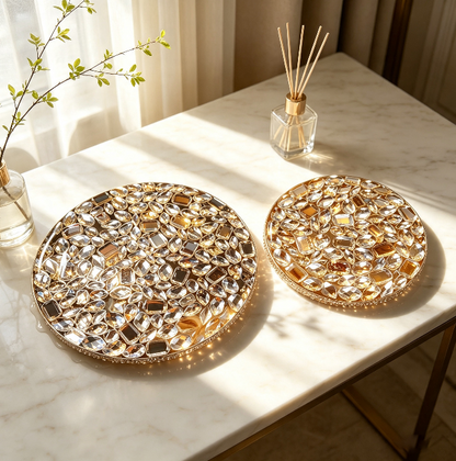Handmade Diamond Round Coaster Tray Resin Mold