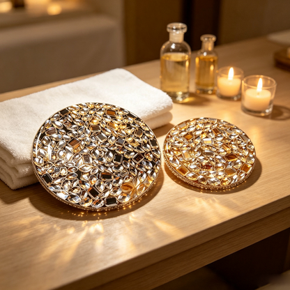 Handmade Diamond Round Coaster Tray Resin Mold