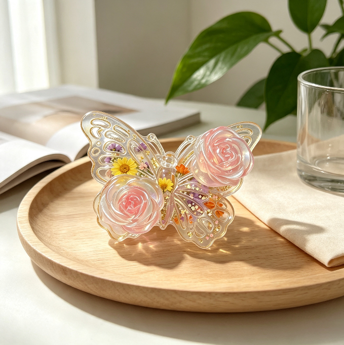 Handmade Rose Butterfly Jewelry Accessories Resin Mold