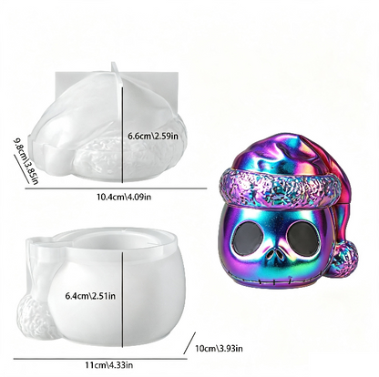 Spooky Santa Skull Storage Box Resin Mold