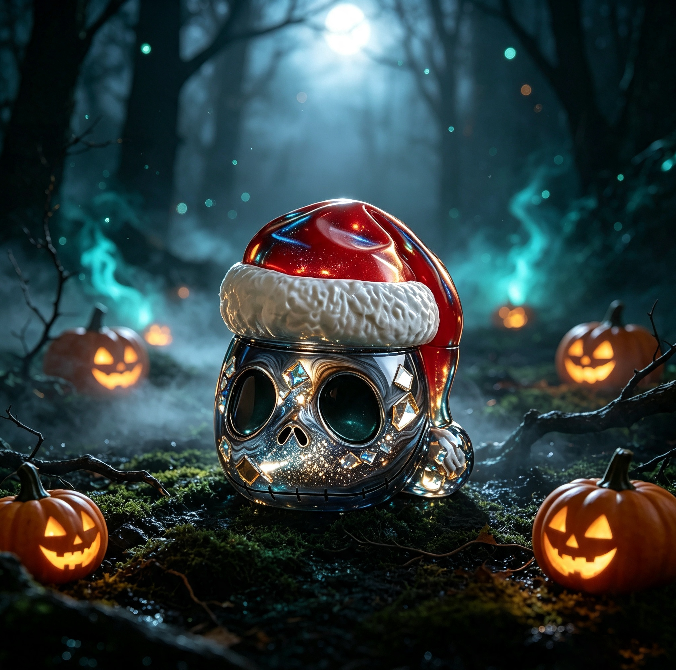 Spooky Santa Skull Storage Box Resin Mold