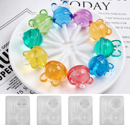Cute Animal Lollipop Pendant Resin Mold