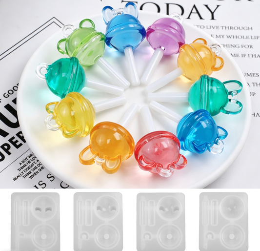 Cute Animal Lollipop Pendant Resin Mold