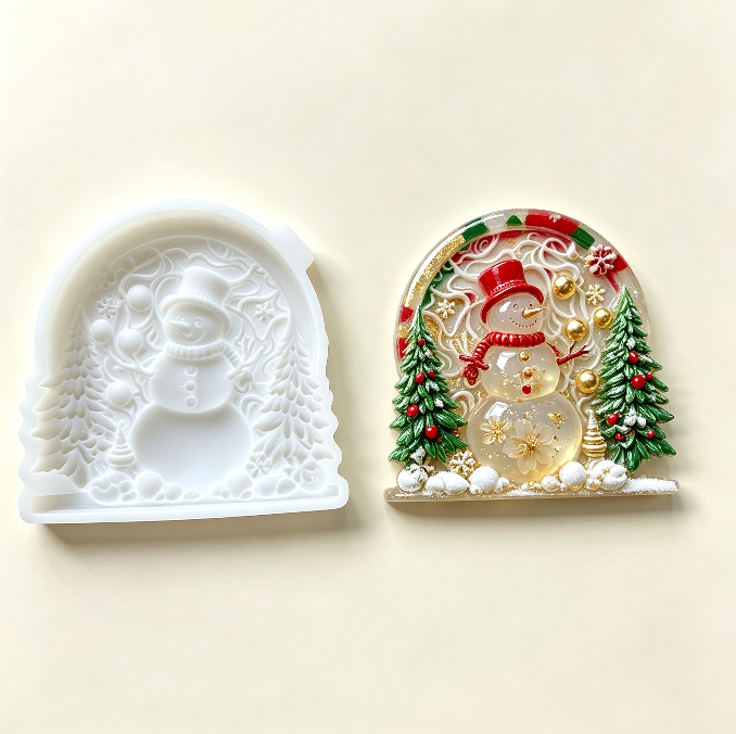 Christmas Snowman Wall Hanging Resin Mold