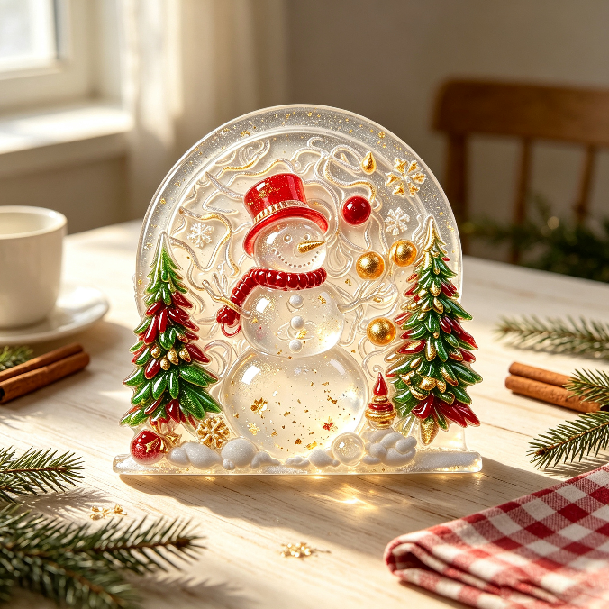 Christmas Snowman Wall Hanging Resin Mold