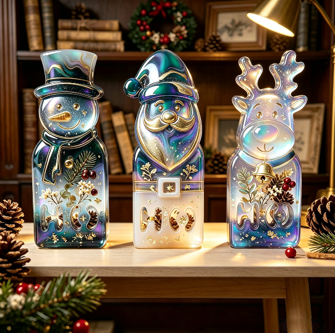3-in-1 Snowman, Santa Claus & Reindeer Figurine Resin Mold