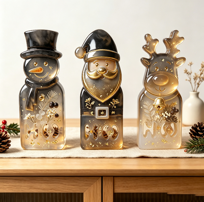 3-in-1 Snowman, Santa Claus & Reindeer Figurine Resin Mold