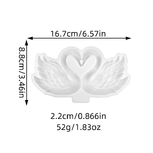 Heart Swan Figurine Resin Mold