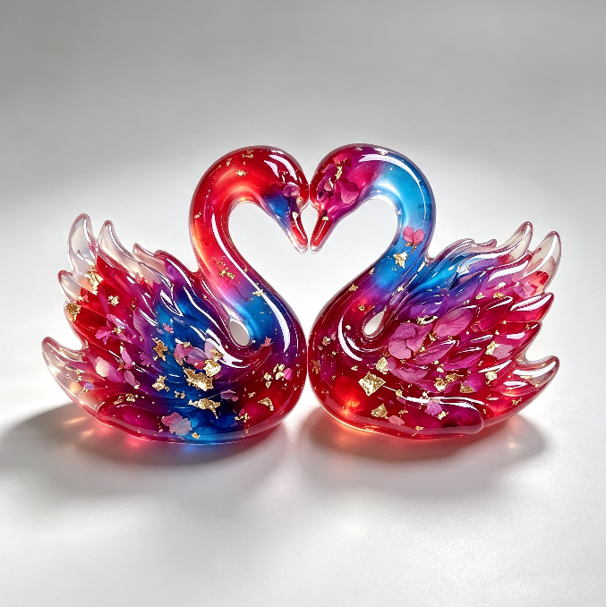 Heart Swan Figurine Resin Mold