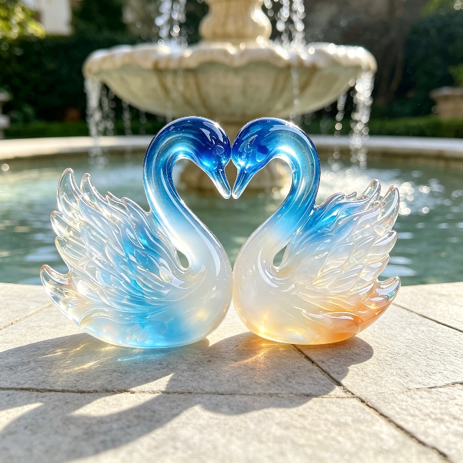 Heart Swan Figurine Resin Mold