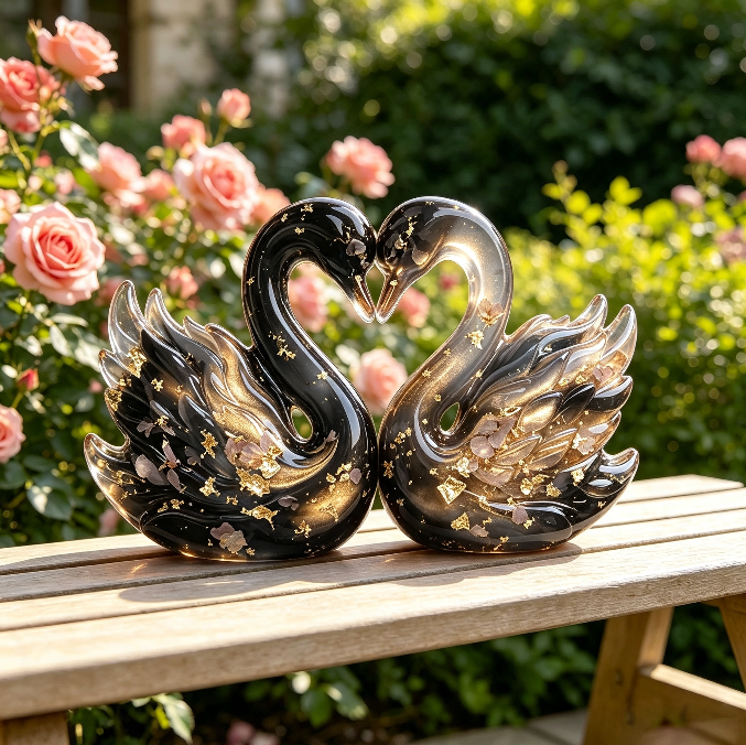 Heart Swan Figurine Resin Mold