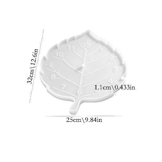 Leaf-Shaped Clock Resin Mold