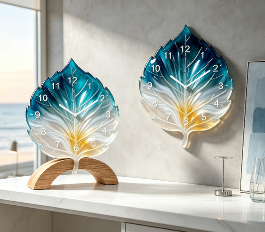 Leaf-Shaped Clock Resin Mold