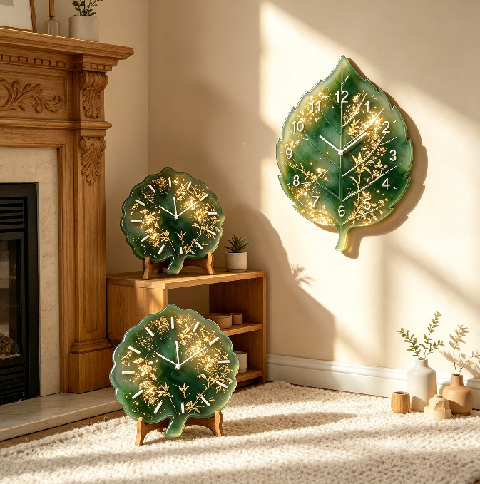 Leaf-Shaped Clock Resin Mold
