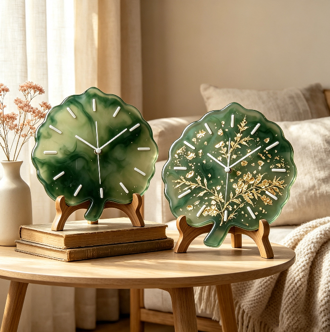 Leaf-Shaped Clock Resin Mold