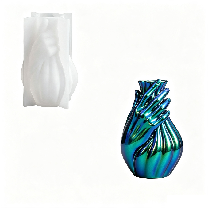 Hand Holding Vase Figurine Resin Mold