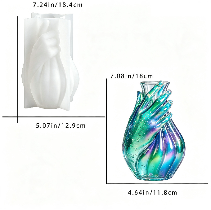 Hand Holding Vase Figurine Resin Mold